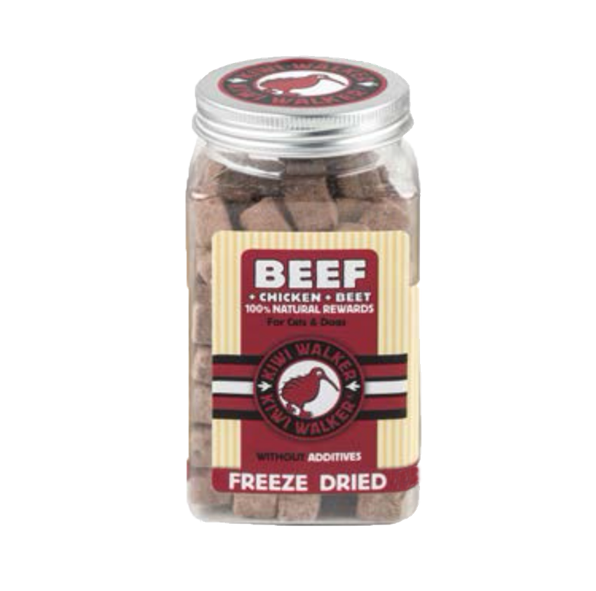 Kiwi Walker 100% boeuf, poulet et betterave - Friandises d'éducation lyophilisées