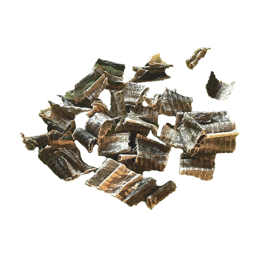 Morceaux de peaux de morue
