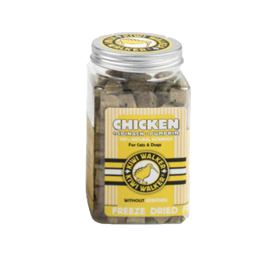 Kiwi Walker 100% poulet, épinards et citrouille - Friandises d'éducation lyophilisées
