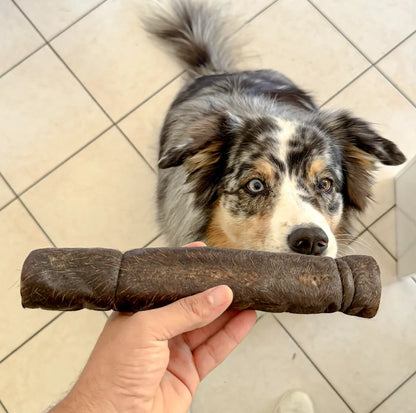 Joue de buffle roulée avec poils
